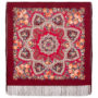 Châle russe en laine, avec des franges en soie
 Nom du motif: Réveil du Printemps
 Créateur du motif: Ioulia Outkina