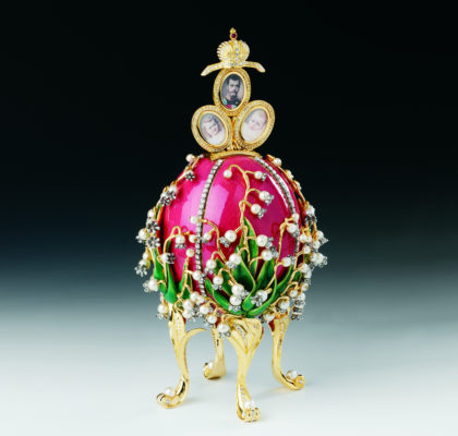 Imperial Lilies of the Valley Egg, pink enamel, ca.1898